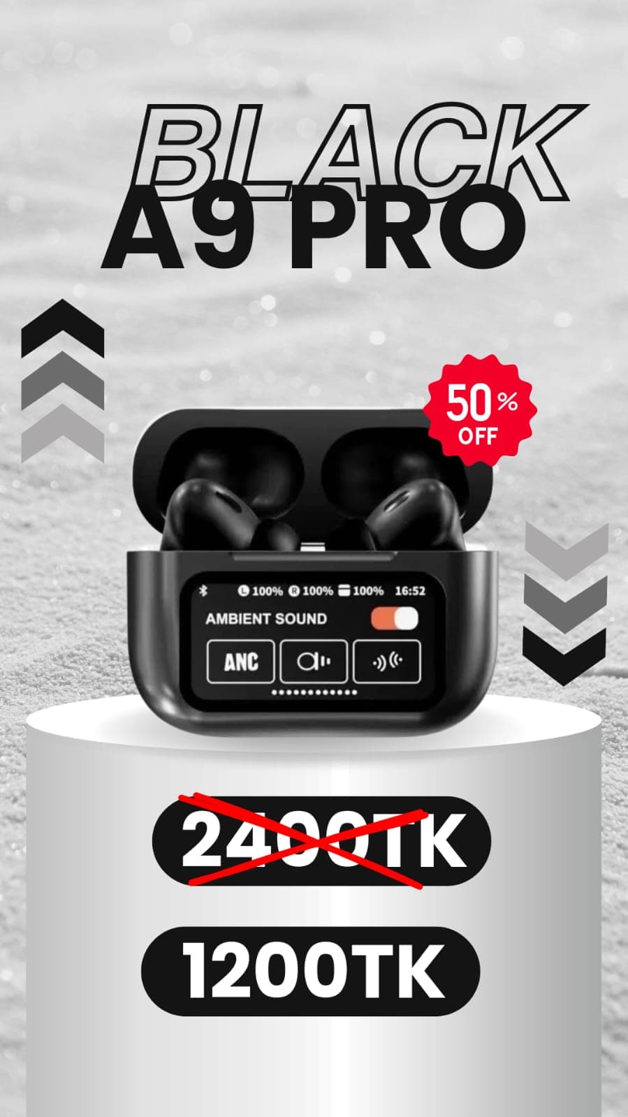 Black A9 Pro TWS Earbuds